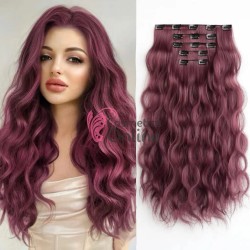 Extensie de par Full Head delux Wave de 45 cm, Visiniu 5PC118#